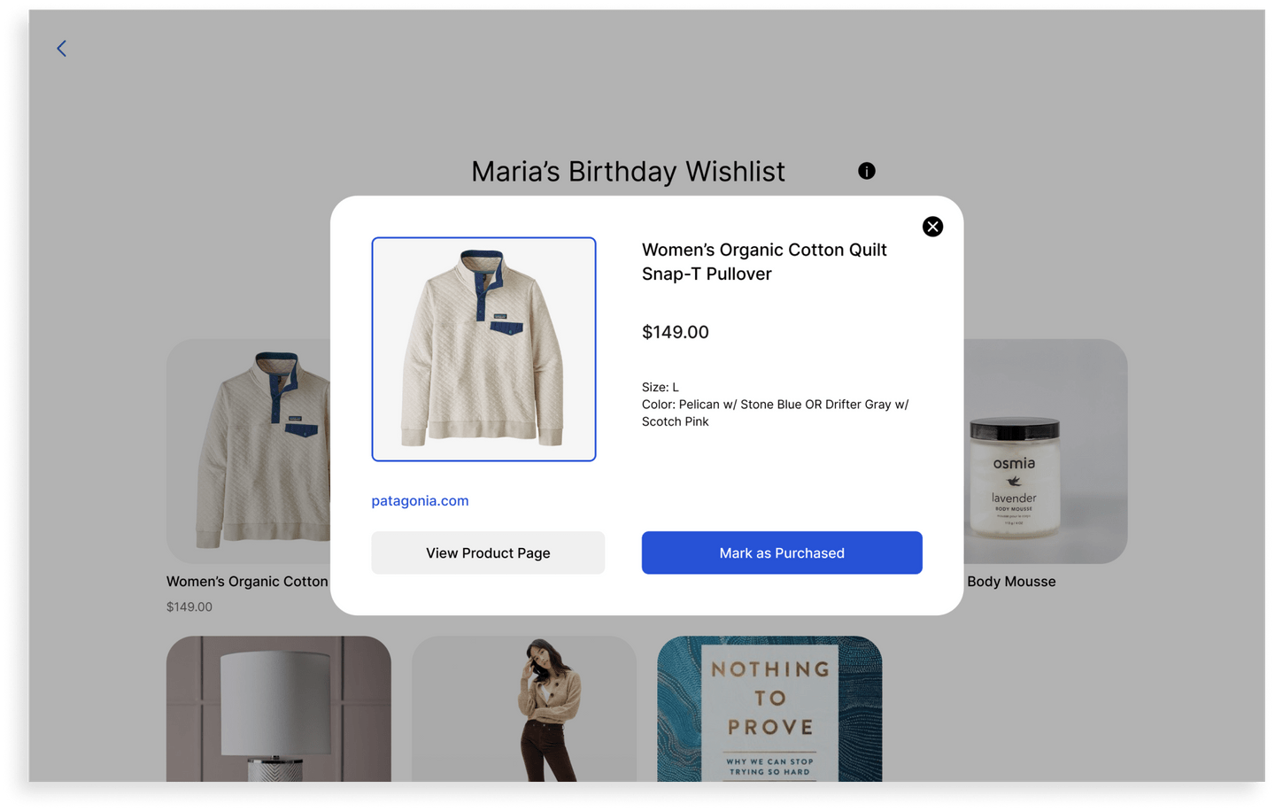 product view modal